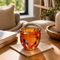 Amber Confetti Boshan Liuli Glass Cup