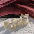 White Cat's Eye Gemstone Dice Set